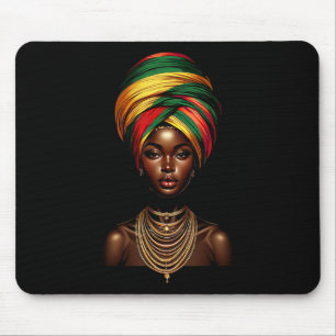 Schwarzes Mädchen Afro Frau Kopfbedeckung Kopftuch Mousepad
