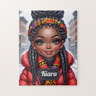 Schwarzes Mädchen Afroamerikaner mit Braids