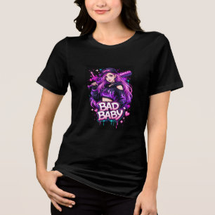 Schwarzes Mädchen Ästhetik T-Shirt Streetwear Gr Tri-Blend Shirt