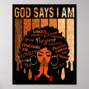 Schwarzes Mädchen Gott sagt ich bin schwarz Melani Poster