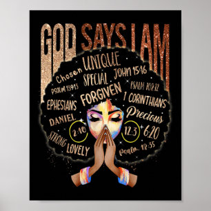 Schwarzes Mädchen Gott sagt ich bin schwarz Melani Poster