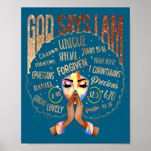 Schwarzes Mädchen Gott sagt ich bin schwarzes Mela Poster