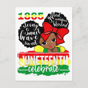 Schwarzes Mädchen Juneteenth 1865 Unabhängigkeit f Begleitkarte