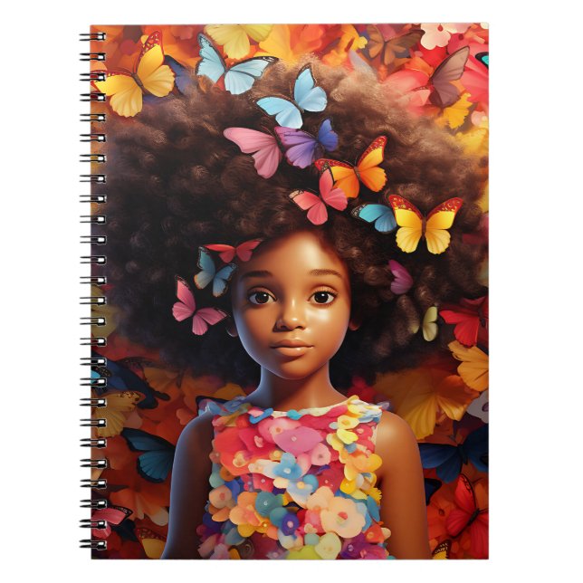 Schwarzes Mädchen Magie melanin braune Blume Notizblock (Vorderseite)