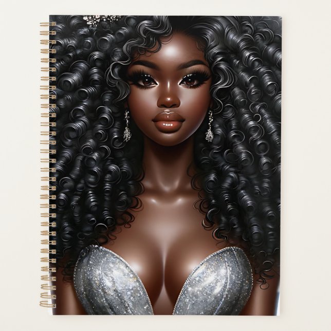 Schwarzes Mädchen Magie melanin braune Haut Mädche Planer (Vorderseite)