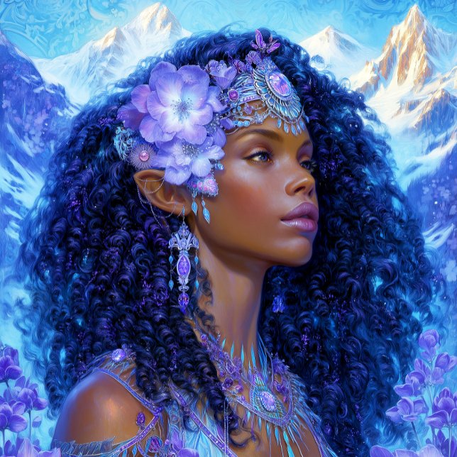 Schwarzes Mädchen schwarze Königin Fantasy-Kunst E Poster (Von Creator hochgeladen)