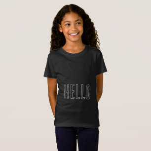 Schwarzes Mädchen-T-Shirt mit HALLO/ AUF WIEDERSEH T-Shirt