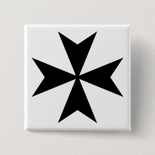 Schwarzes Malteserkreuz Button (Vorderseite)