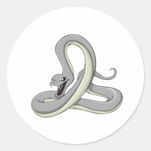 Schwarzes Mamba Runder Aufkleber