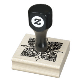 Schwarzes Mandala-Emblem Shamrock Gummistempel