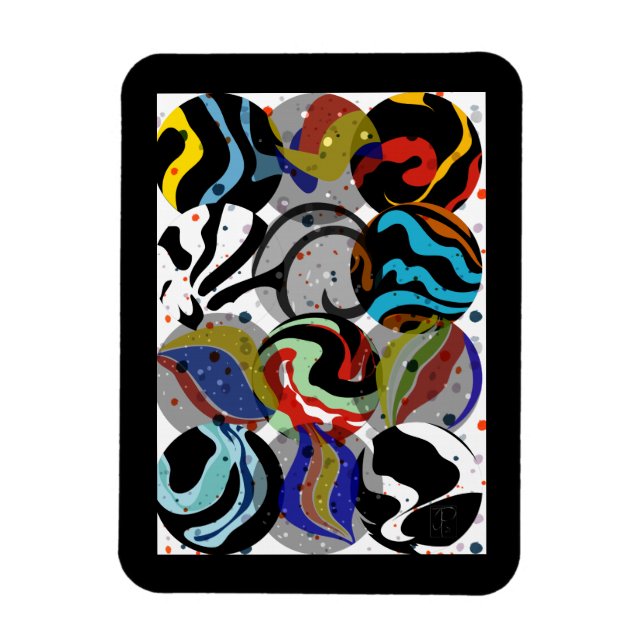 Schwarzes Marmormagnet Magnet (Vertikal)