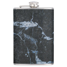 Schwarzes Marmormuster Flachmann