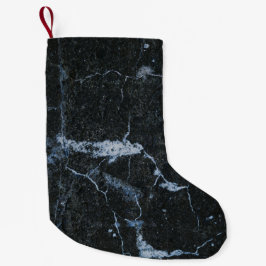 Schwarzes Marmormuster Kleiner Weihnachtsstrumpf