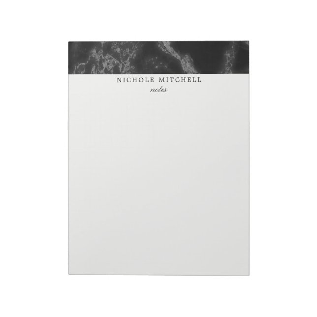 Schwarzes MarmorNotepad Notizblock (Rotiert)