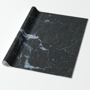 Schwarzes Marmorsteinmuster Geschenkpapier