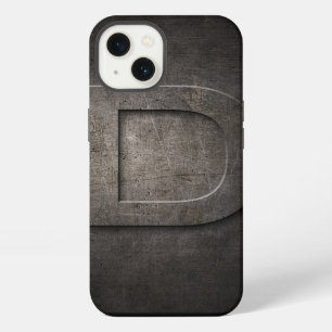 Schwarzes Metall-D-Monogramm-iPhone-Case iPhone Hülle