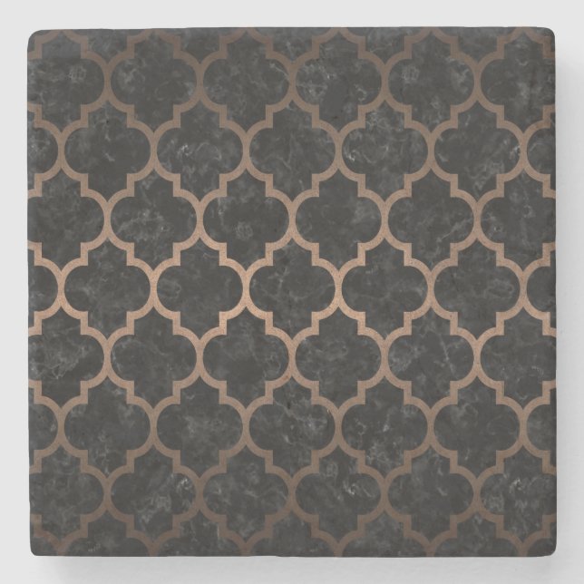SCHWARZES METALL DES MARMOR-TILE1 U. DER BRONZE STEINUNTERSETZER (Vorderseite)