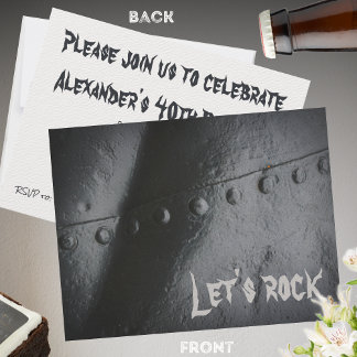 Schwarzes Metall-Minimalisten-Party Einladung