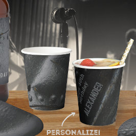 Schwarzes Metall-Minimalisten-Party Pappbecher