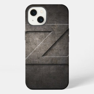 Schwarzes Metall Z Monogramm Iphone Case Hülle