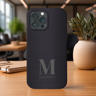 Schwarzes Metallisches Monogramm Case-Mate iPhone Hülle