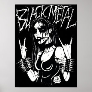 Schwarzes Metallplakat Poster