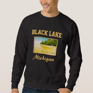 Schwarzes Michigansee-Postkarten-Sweatshirt Sweatshirt