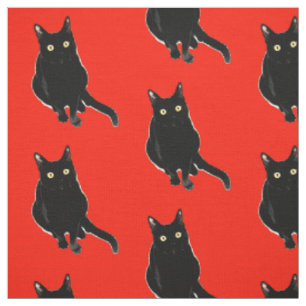 Schwarzes Miezekatze-Katzen-Fotografie-Gewebe Stoff