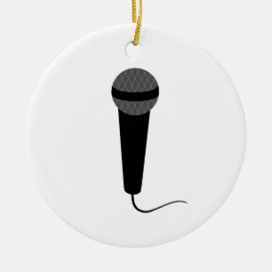 Schwarzes Mikrofon Keramik Ornament
