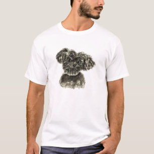 Schwarzes Miniaturschnauzer-Welpen-Aquarell-Design T-Shirt