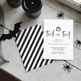 Schwarzes Minimal-Halloween-Party testen oder beha Einladung
