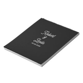 Schwarzes minimal personalisiertes Notizbuch Notizblock