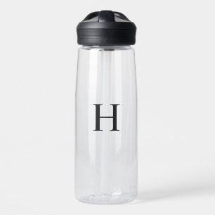 Schwarzes Minimales Modernes Elegantes Monogramm Trinkflasche