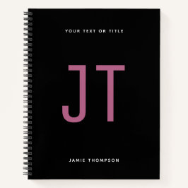 Schwarzes Minimalistisches Einfaches Modernes Mono Notizbuch