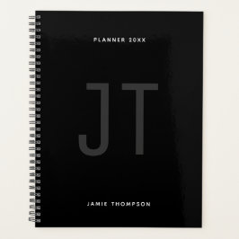 Schwarzes Minimalistisches Einfaches Modernes Mono Planer