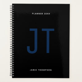 Schwarzes Minimalistisches Einfaches Modernes Mono Planer