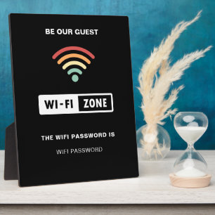 Schwarzes minimalistisches einfaches WLAN-Passwort Fotoplatte