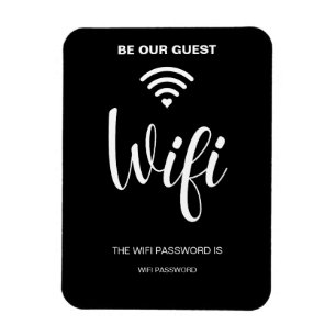 Schwarzes minimalistisches einfaches WLAN-Passwort Magnet