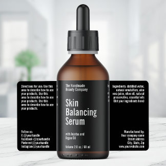 Schwarzes minimalistisches Kosmetik-Tropfflaschene