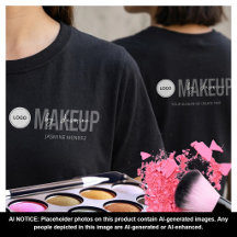 Schwarzes minimalistisches Make-up-Logo-Mitarbeite