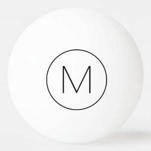 Schwarzes minimalistisches modernes Schriftmonogra Tischtennisball