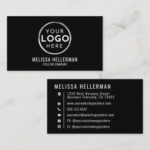 Schwarzes minimalistisches professionelles Firmenl Visitenkarte