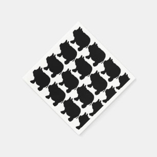 Schwarzes Minischwein-Cocktail-Papierservietten Serviette