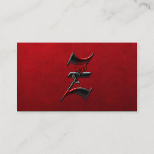 Schwarzes mit Anfangsz Goth Geschäfts-Karte der Visitenkarte