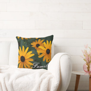 Schwarzes Mit Augen Susan Blume Throw Kissen