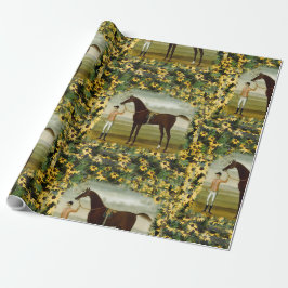 Schwarzes Mit Augen Susan Derby Reitpferd Geschenkpapier