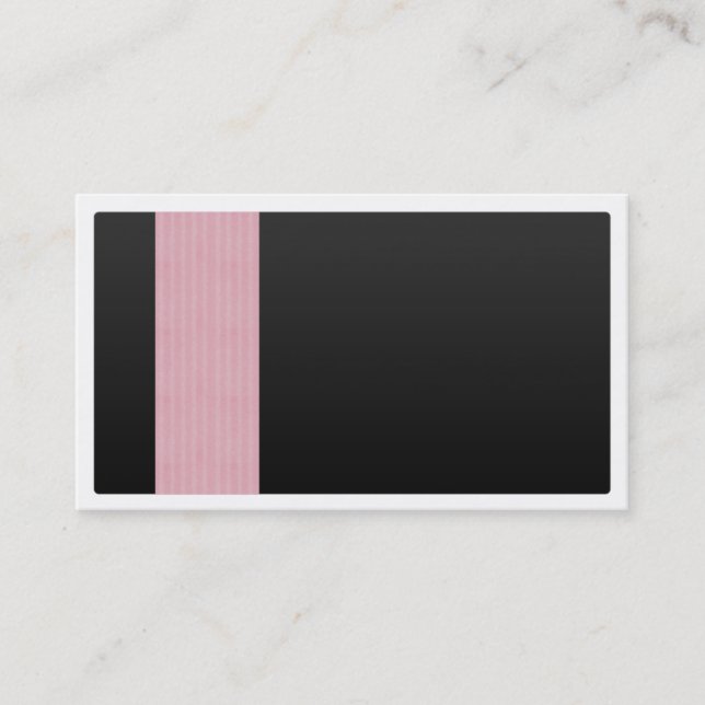 Schwarzes mit rosa Muster Visitenkarte (Vorderseite)