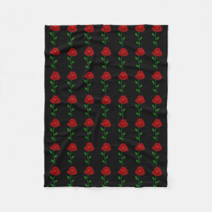 Schwarzes mit Rosen-Fleece-Decke Fleecedecke