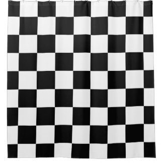Schwarzes mit weißem Schachbrett Duschvorhang