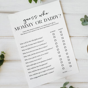 Schwarzes modernes einfaches Babyshower-Mom-Dad-Sp Flyer